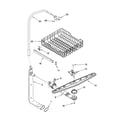 Kenmore 66517762K600 upper dishrack and water feed parts diagram