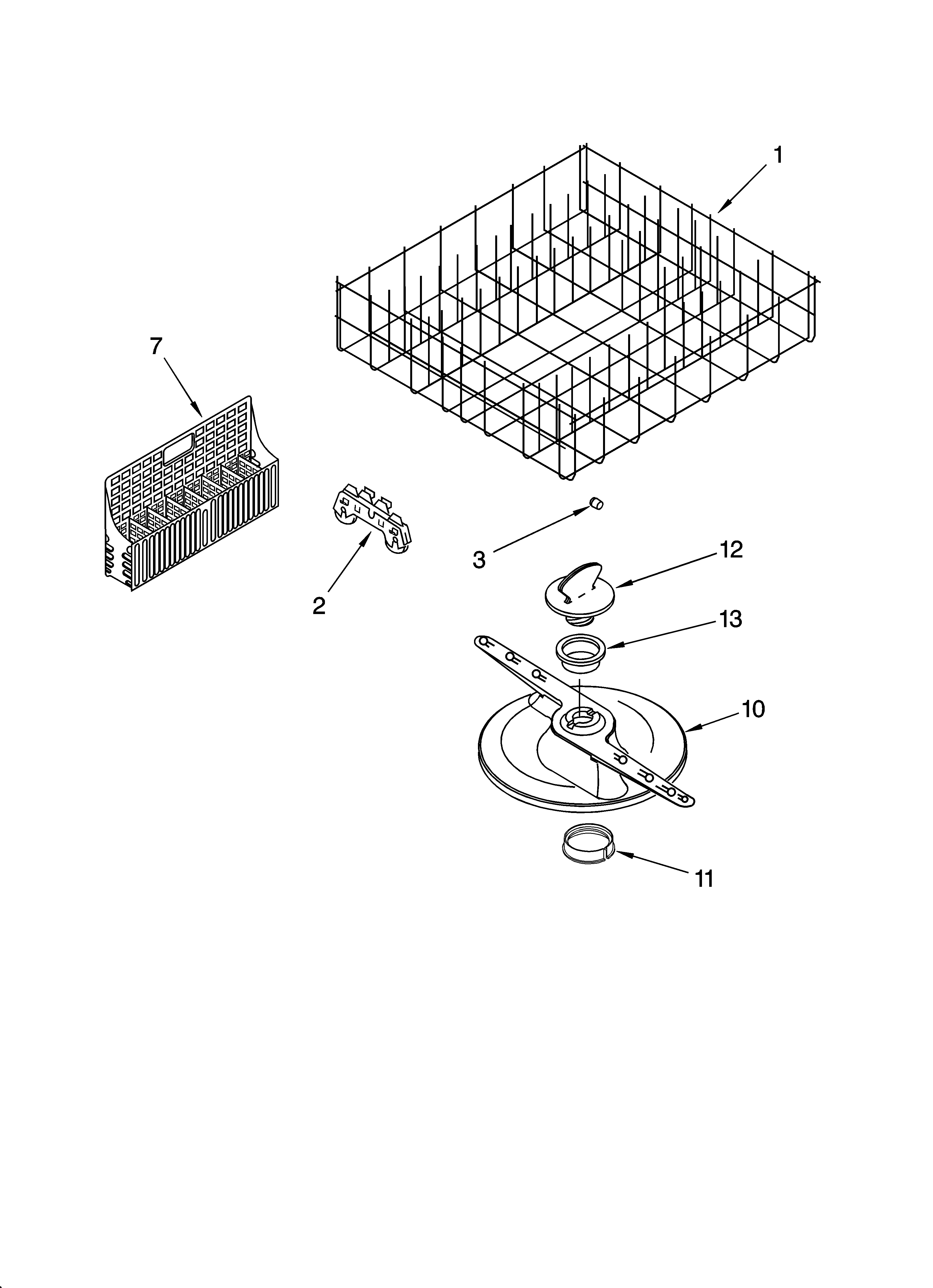Lower dishrack parts