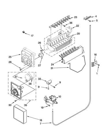 Icemaker parts, optional parts (not included)