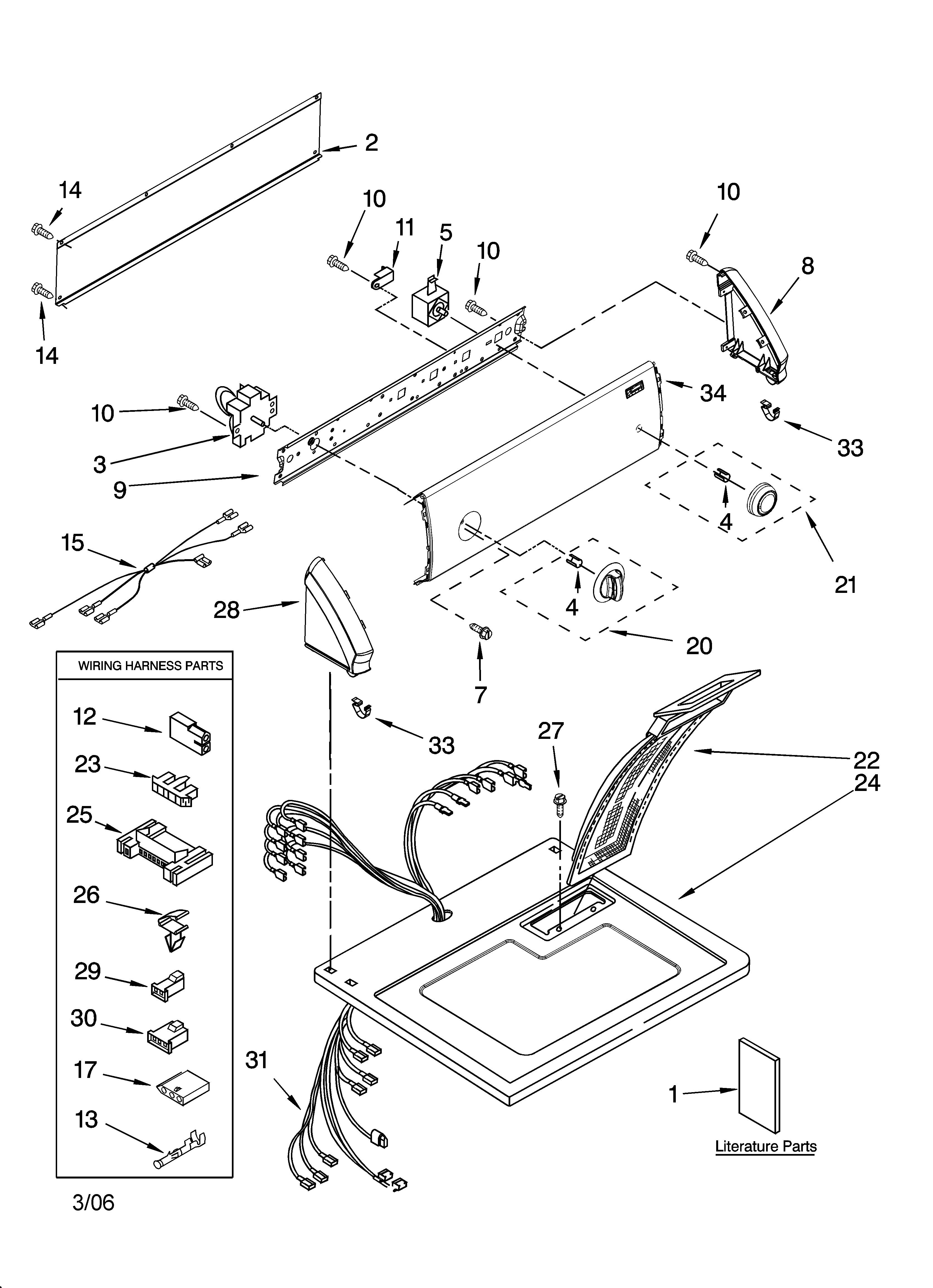 Top and console parts