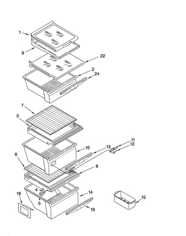 Refrigerator shelf parts