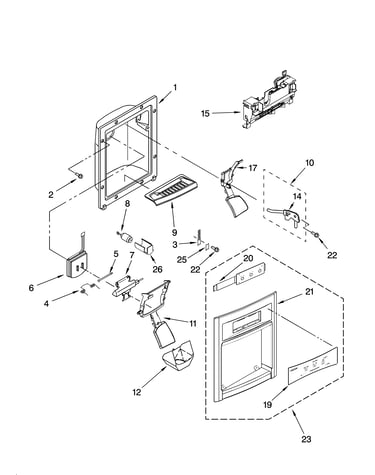 Dispenser front parts