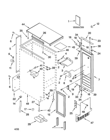 Cabinet liner and door parts