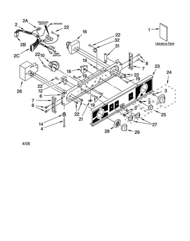 Washer/dryer control panel parts