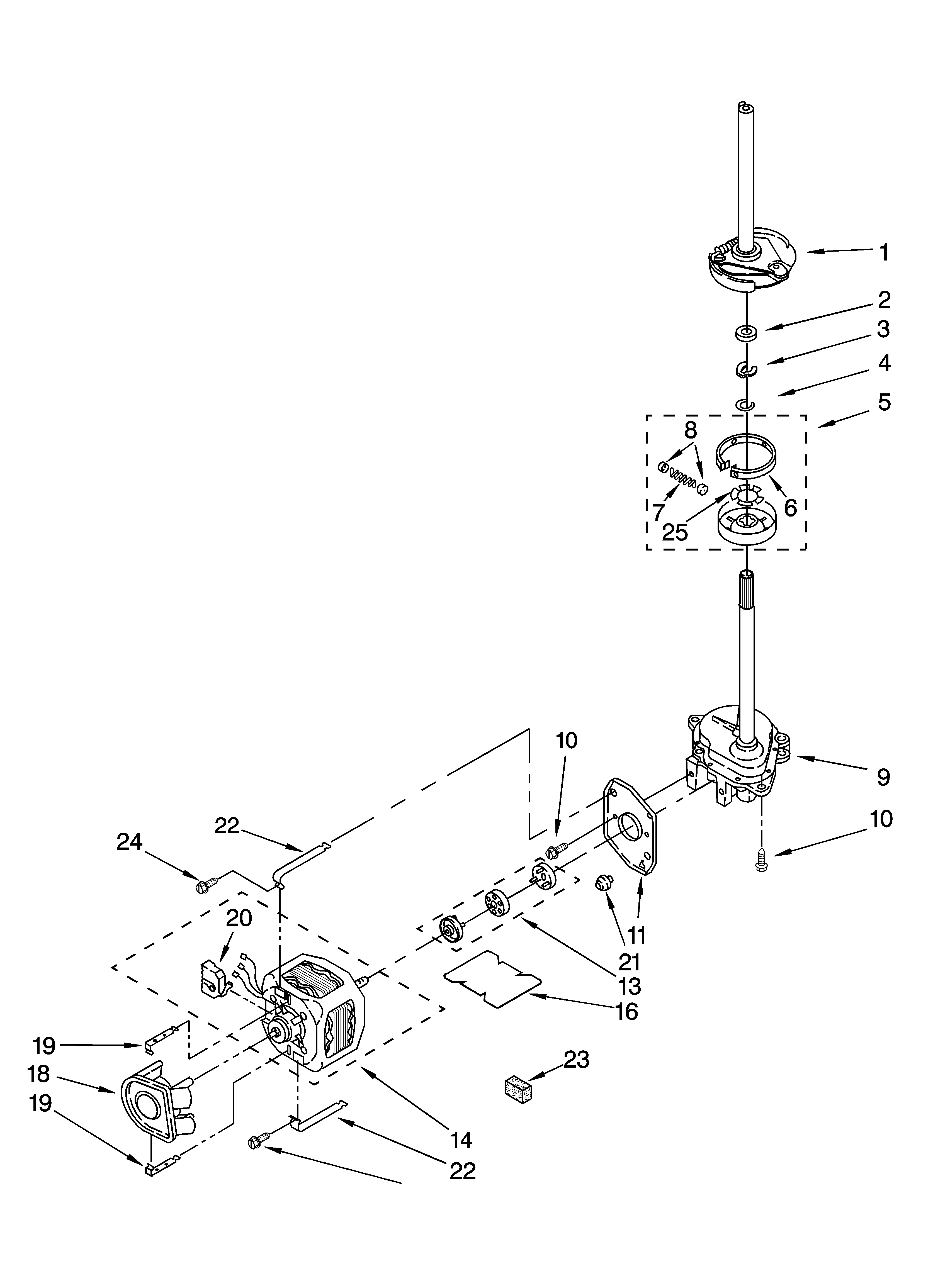 Brake, clutch, gearcase, motor and pump parts