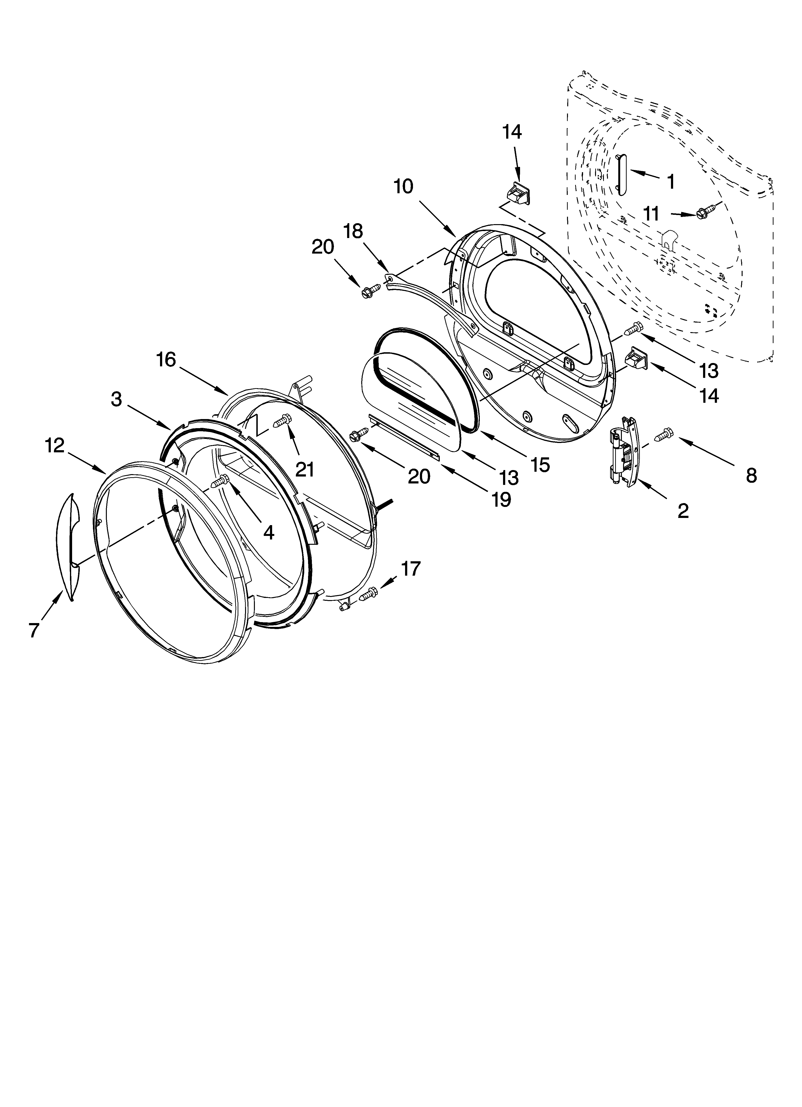 Door parts, optional parts (not included)