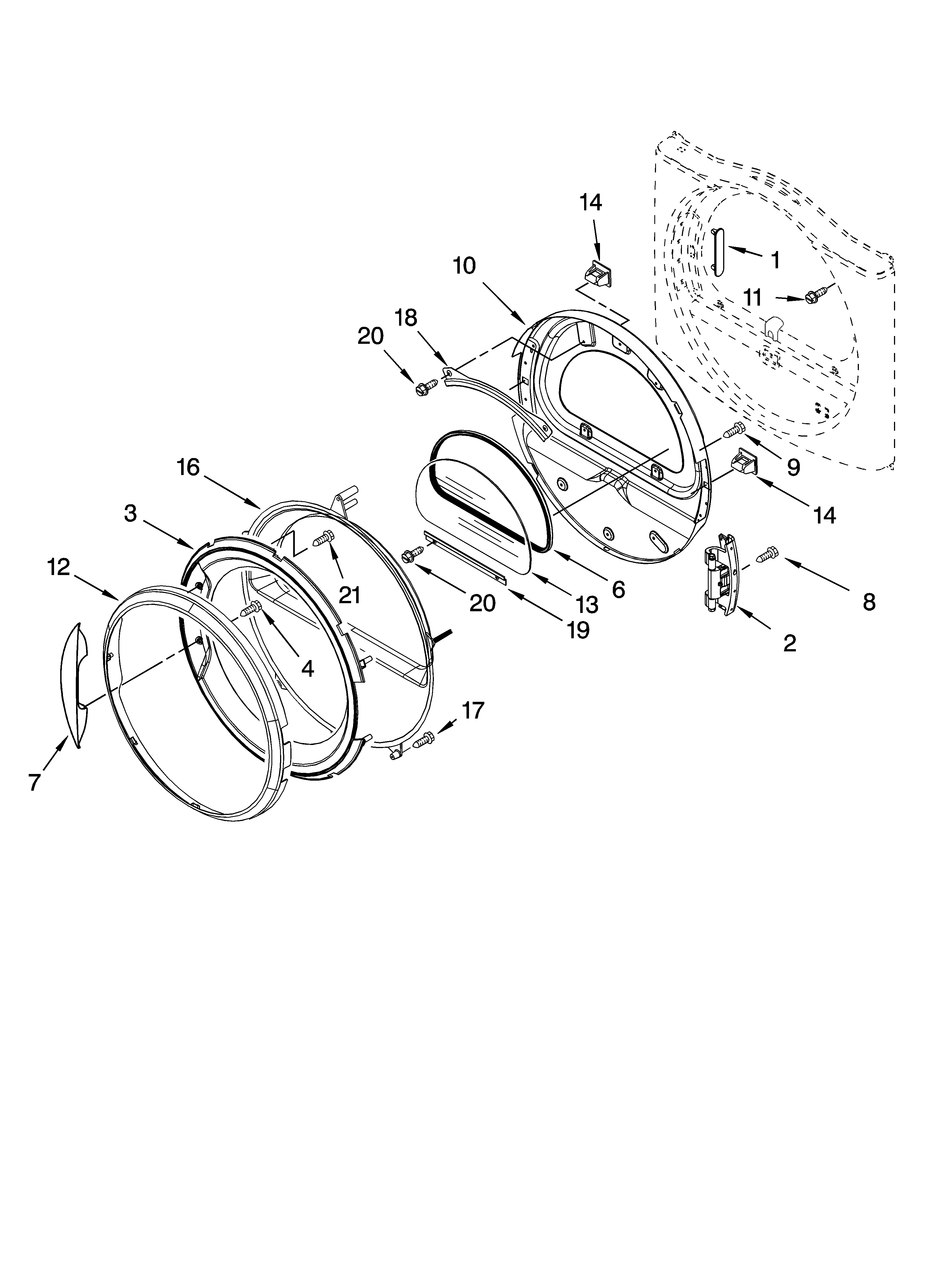 Door parts, optional parts (not included)