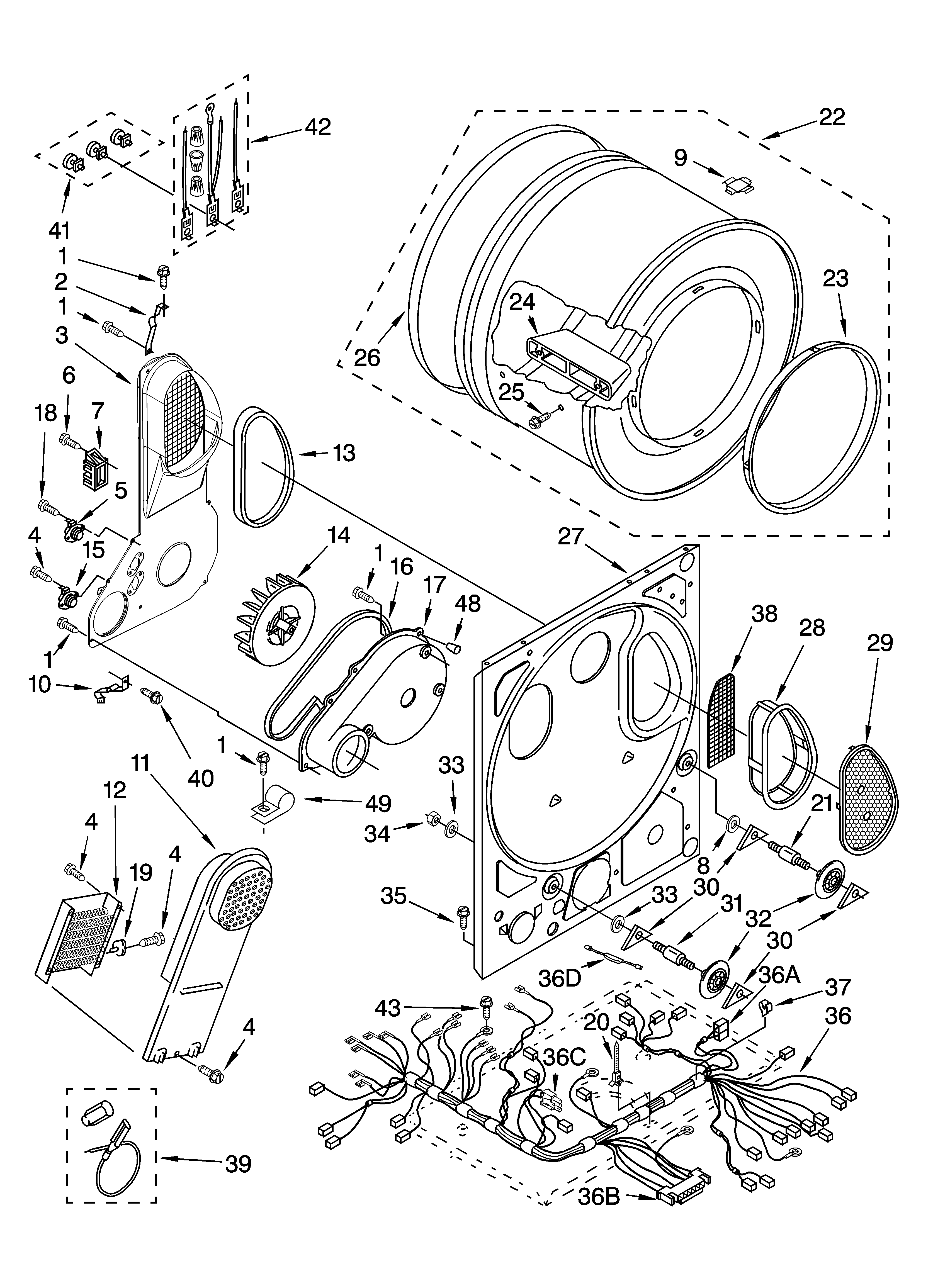 Dryer bulkhead parts