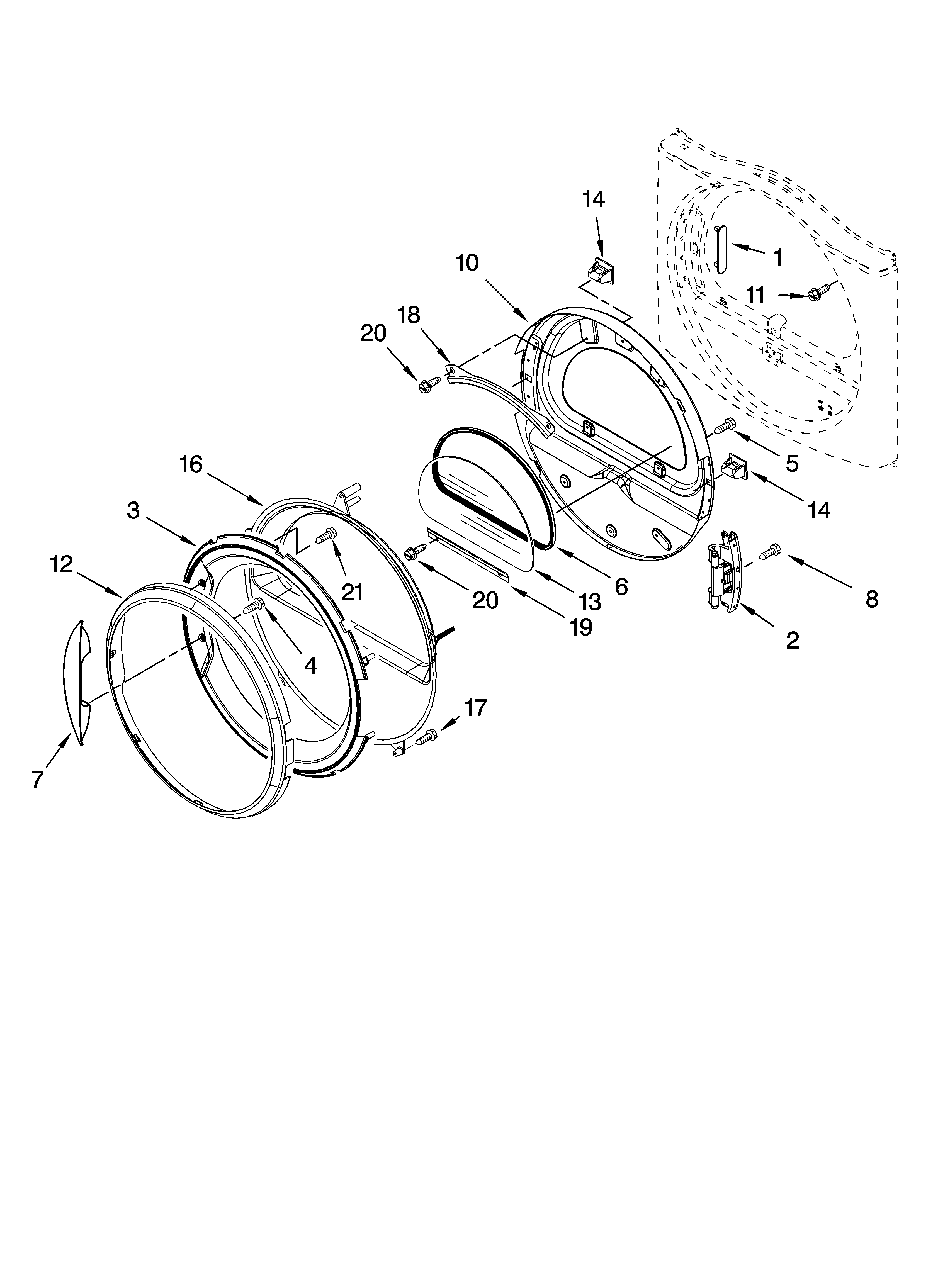 Door parts, optional parts (not included)