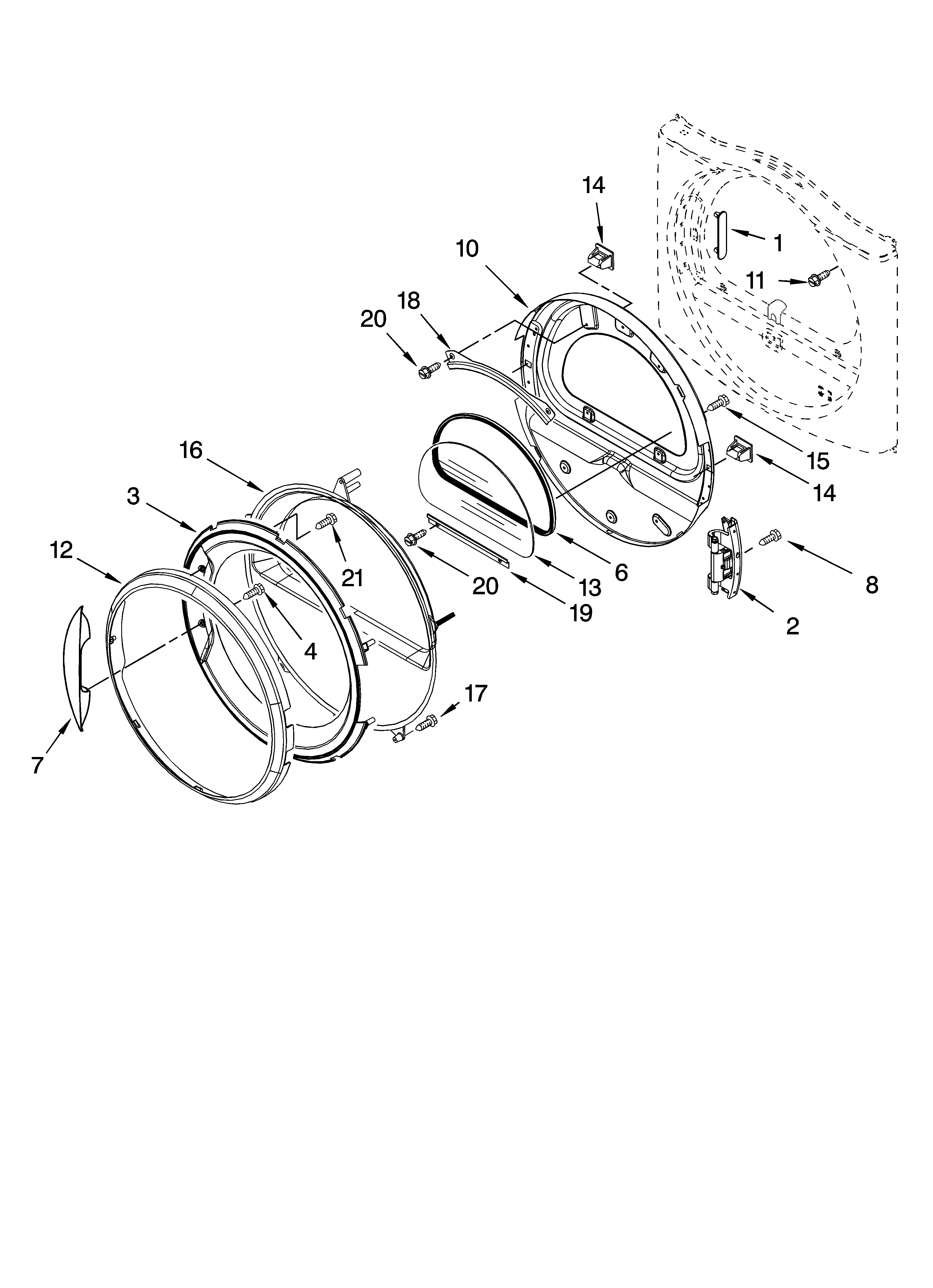 Door parts, optional parts (not included)