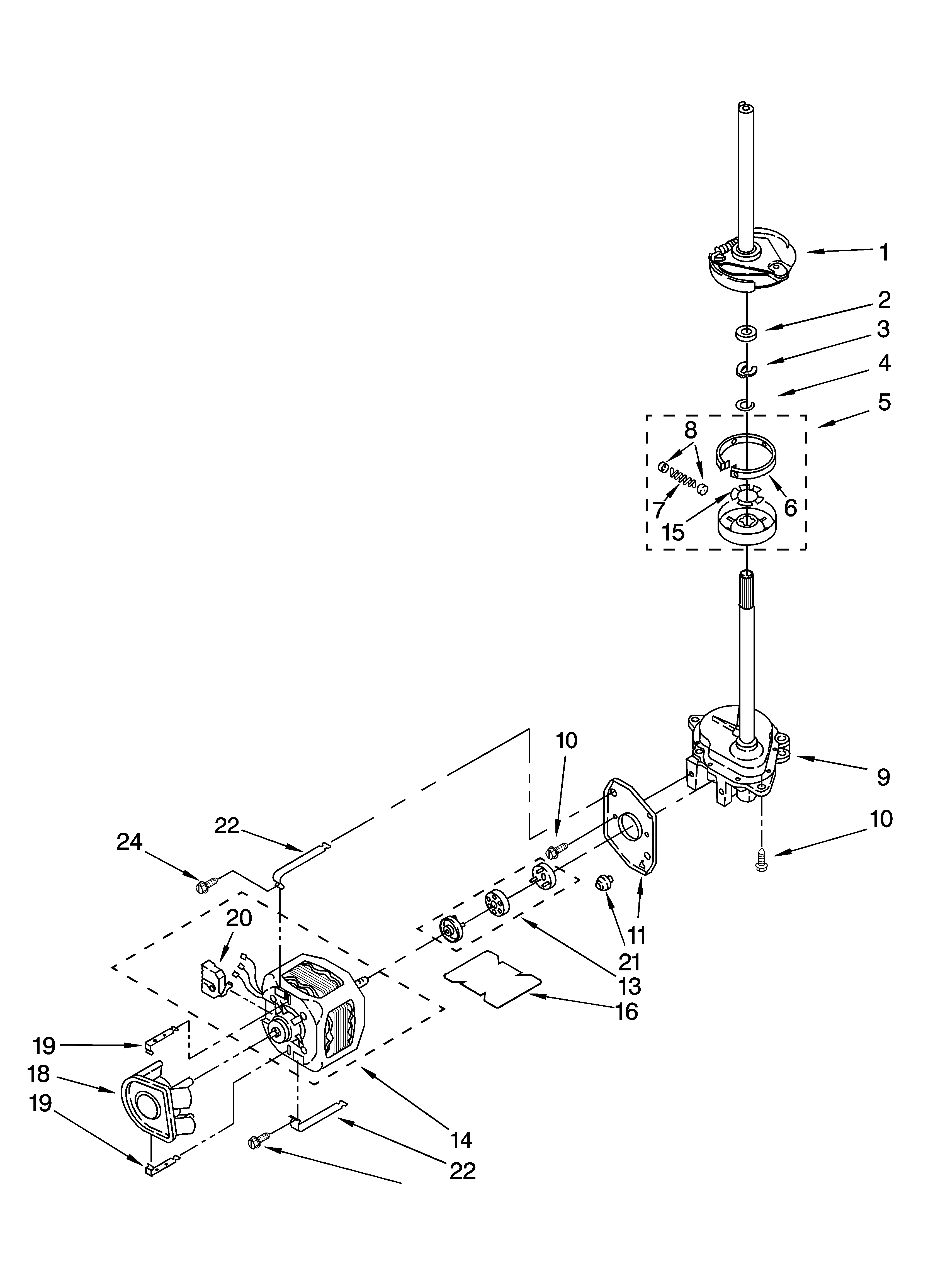 Brake, clutch, gearcase, motor and pump parts