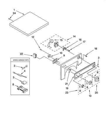 Top and console parts, optional parts (not included)