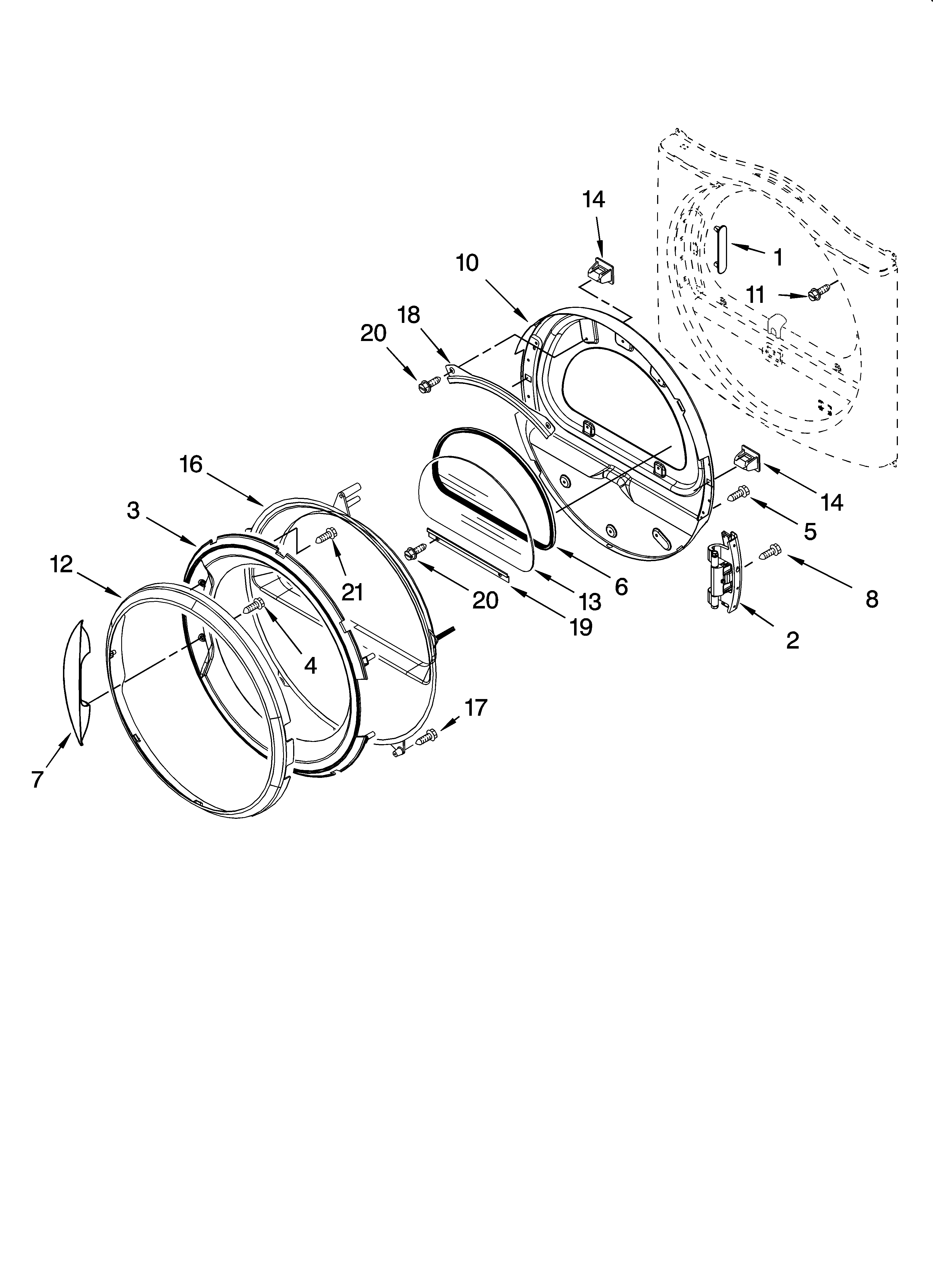 Door parts, optional parts (not included)