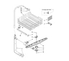 Kenmore 66513593K600 upper dishrack and water feed parts diagram