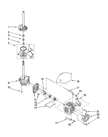 Brake, clutch, gearcase, motor and pump parts