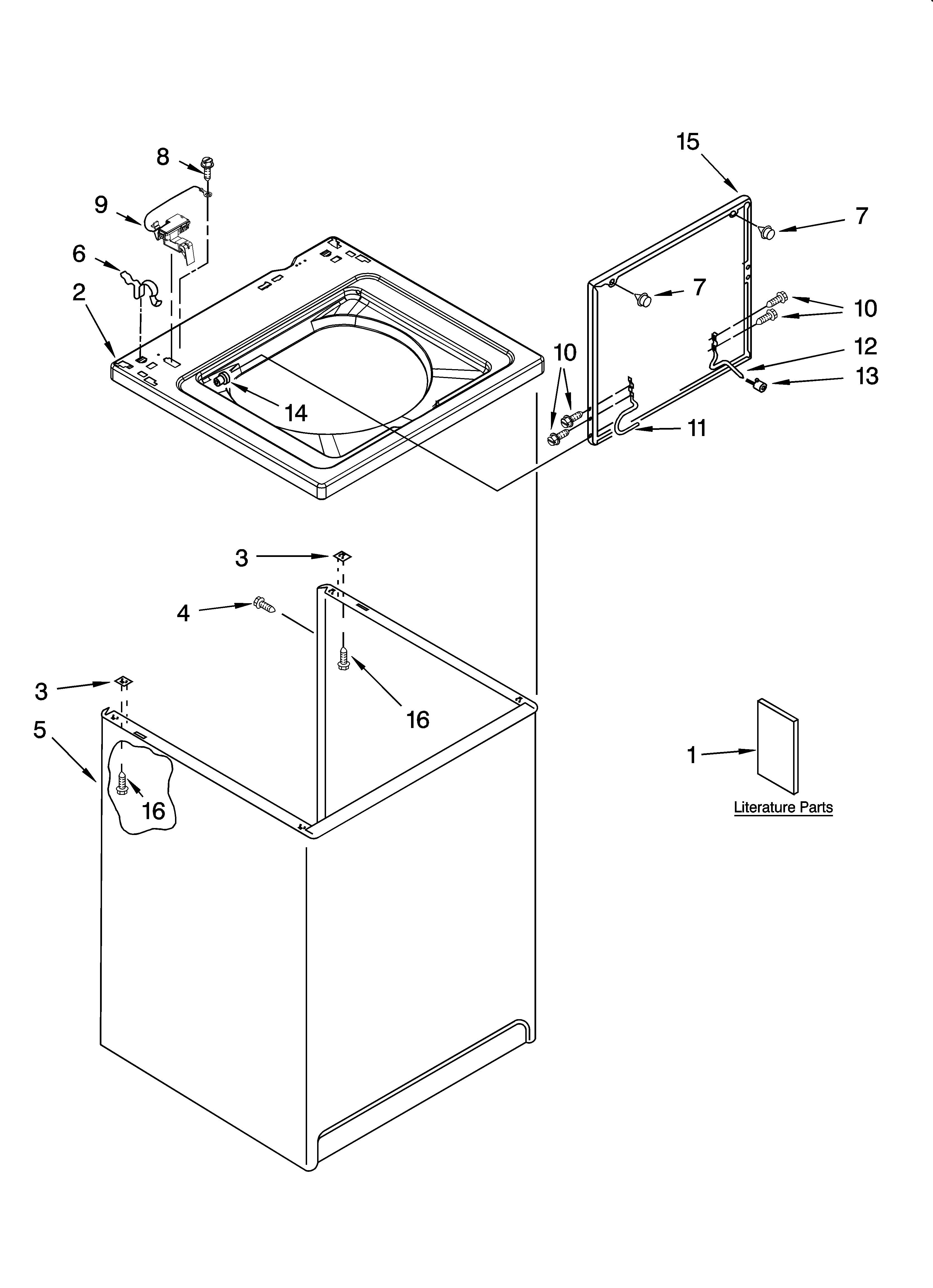 Top and cabinet parts