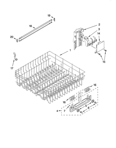 Upper rack and track parts
