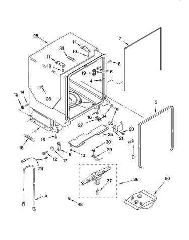 Tub and frame parts