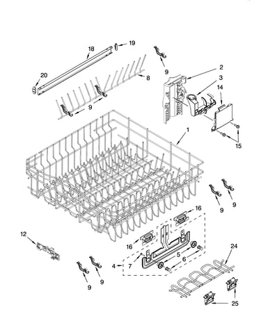 Upper rack and track parts