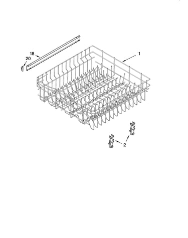 Upper rack and track parts