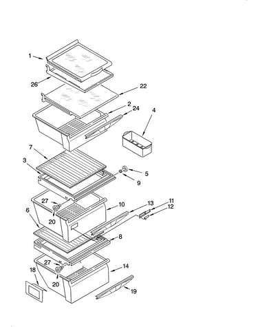 Refrigerator shelf parts