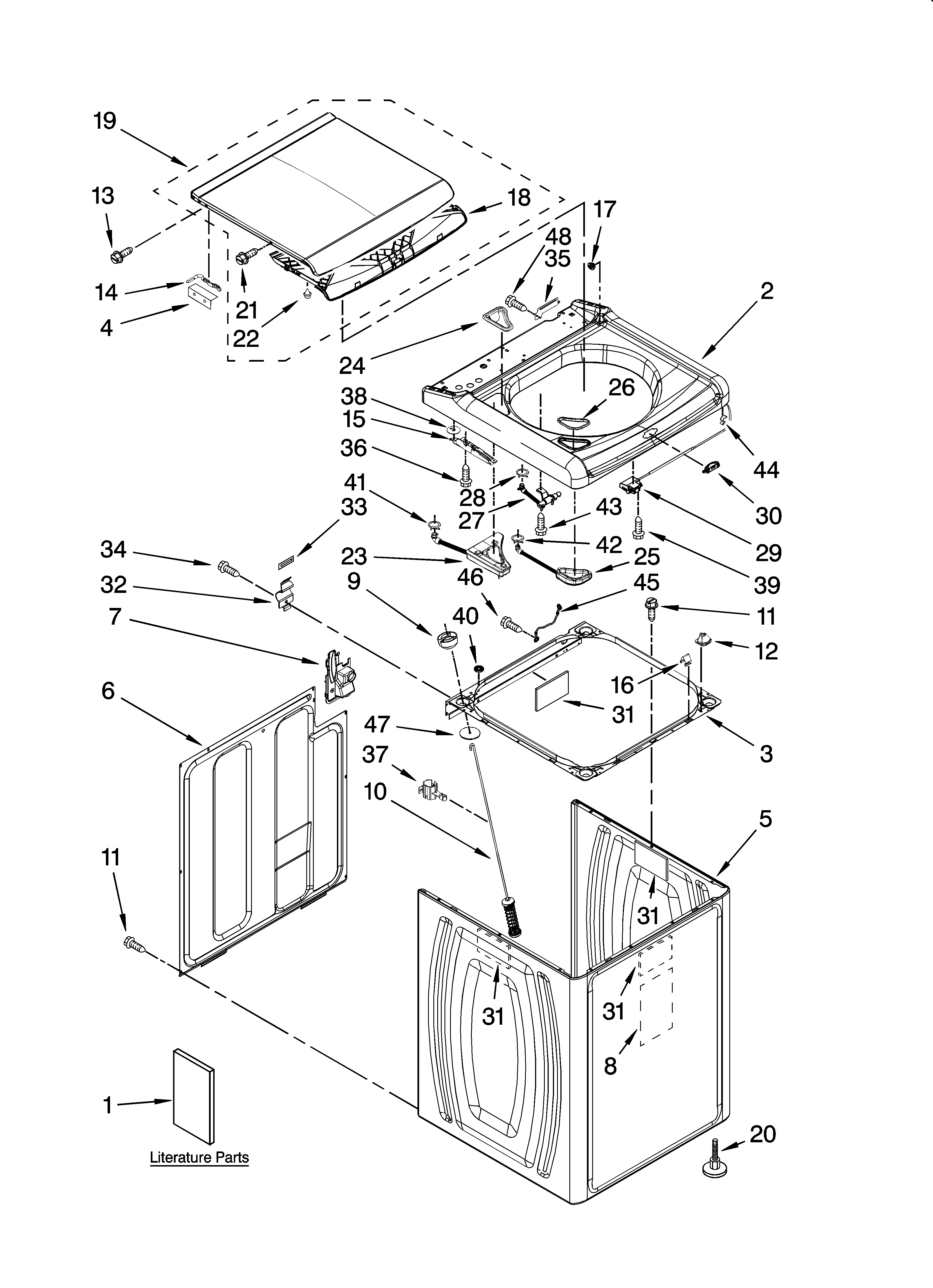 Top and cabinet parts