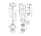Kenmore Elite 11027042601 motor, basket and tub parts diagram