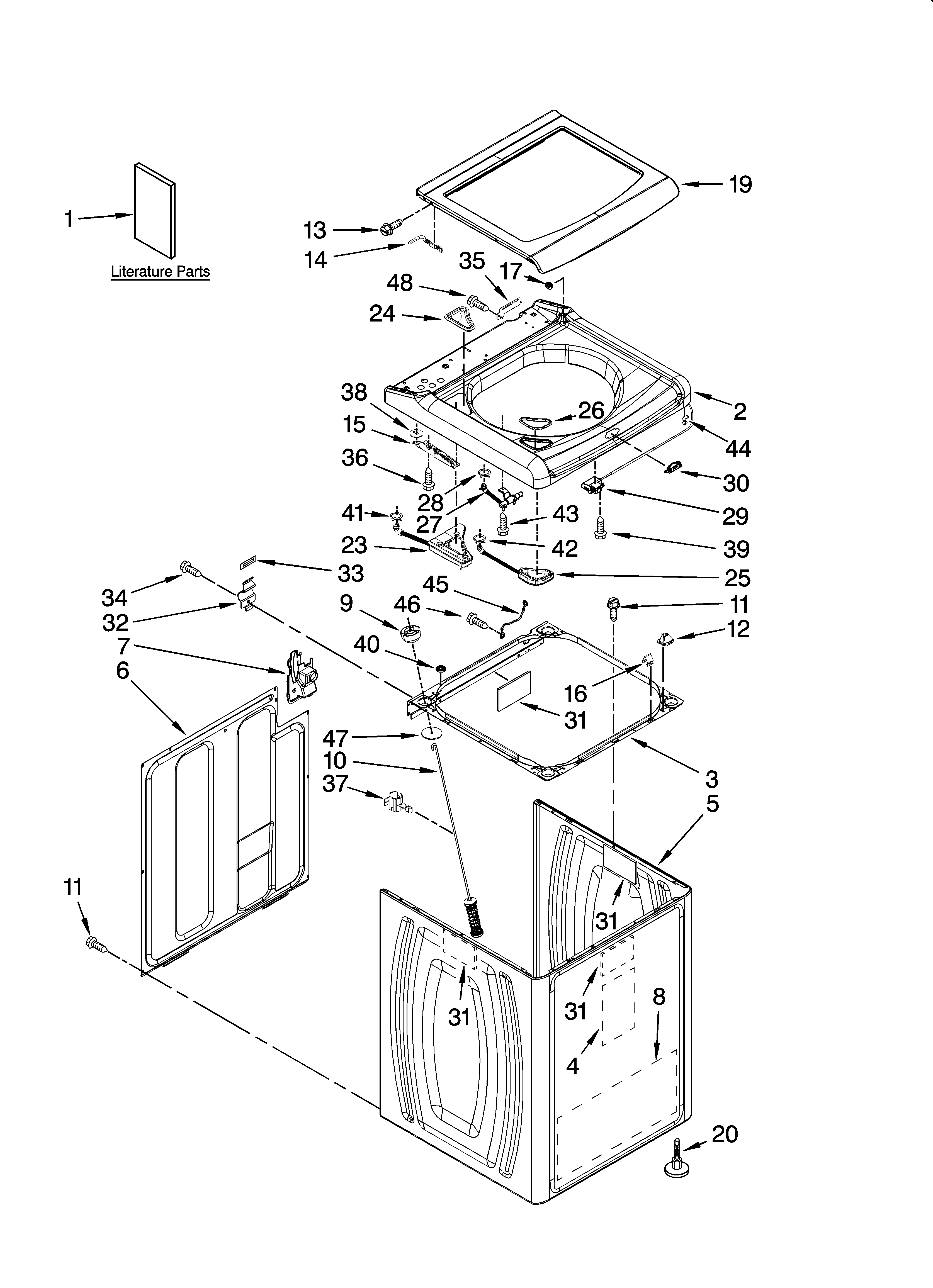 Top and cabinet parts