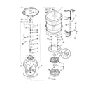 Kenmore Elite 11027152600 motor, basket and tub parts diagram