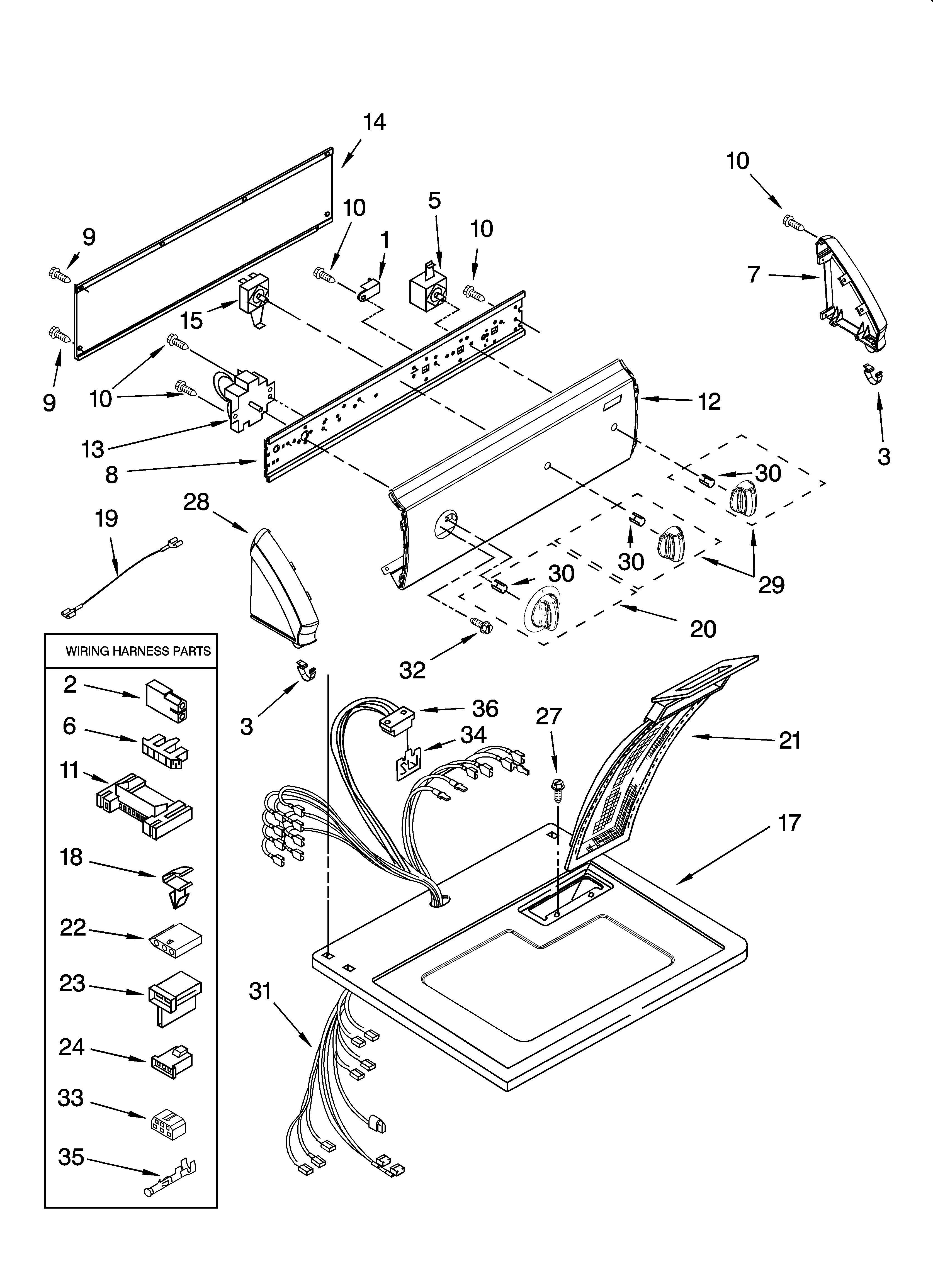Top and console parts