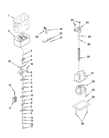 Motor and ice container parts