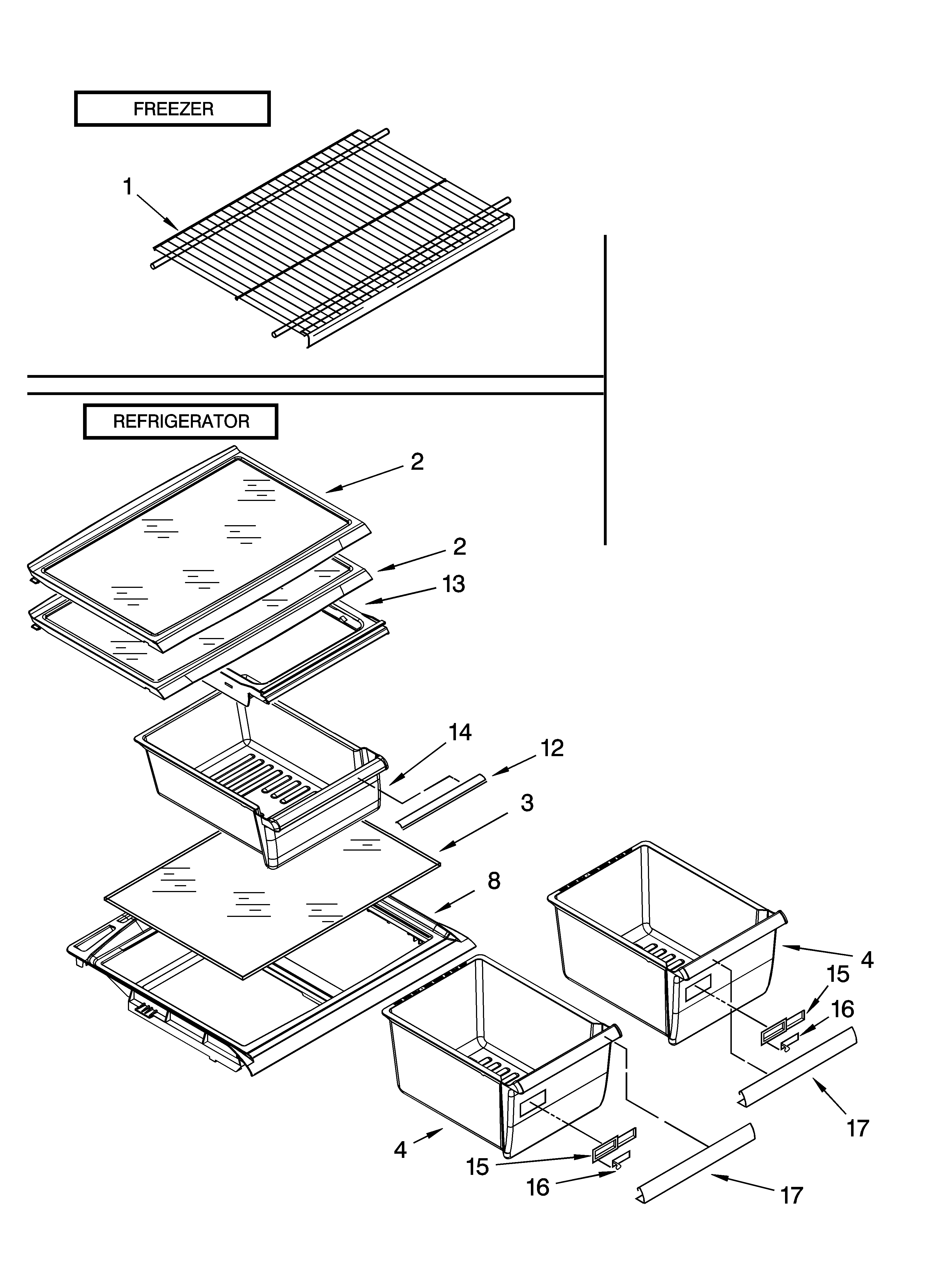 Shelf parts, optional parts