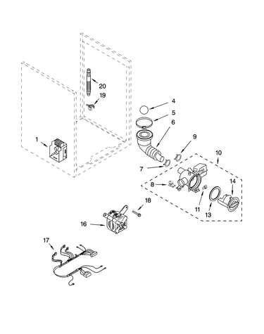 Pump and motor parts, optional parts (not included)