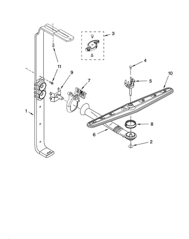 Upper wash and rinse parts