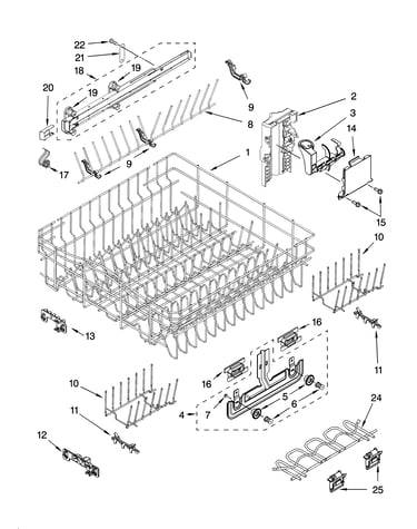 Upper rack and track parts
