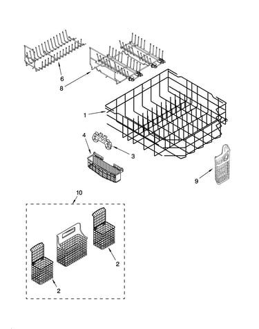 Lower rack parts, optional parts (not included)