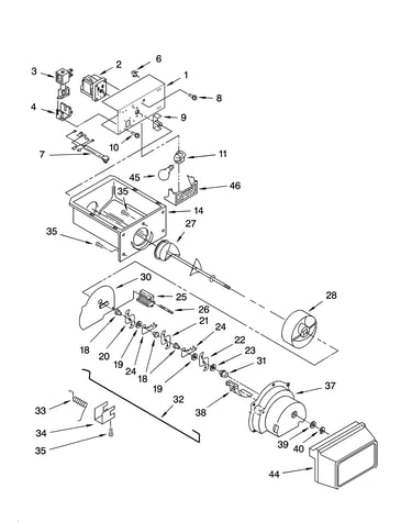 Motor and ice container parts