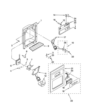 Dispenser front parts