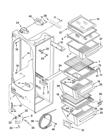 Refrigerator liner parts