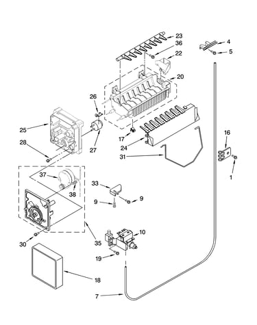 Icemaker parts, optional parts (not included)