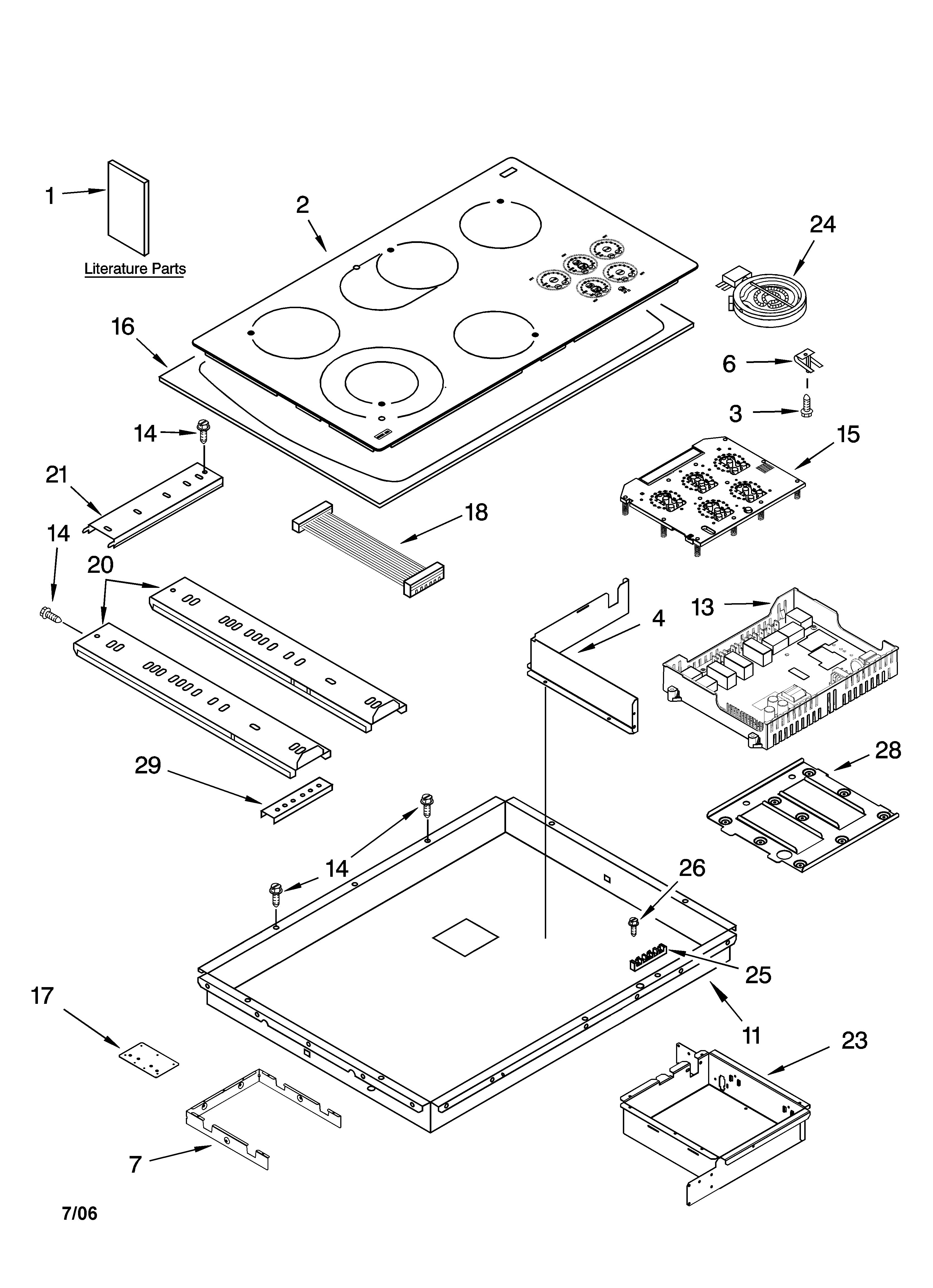Cooktop parts, optional parts