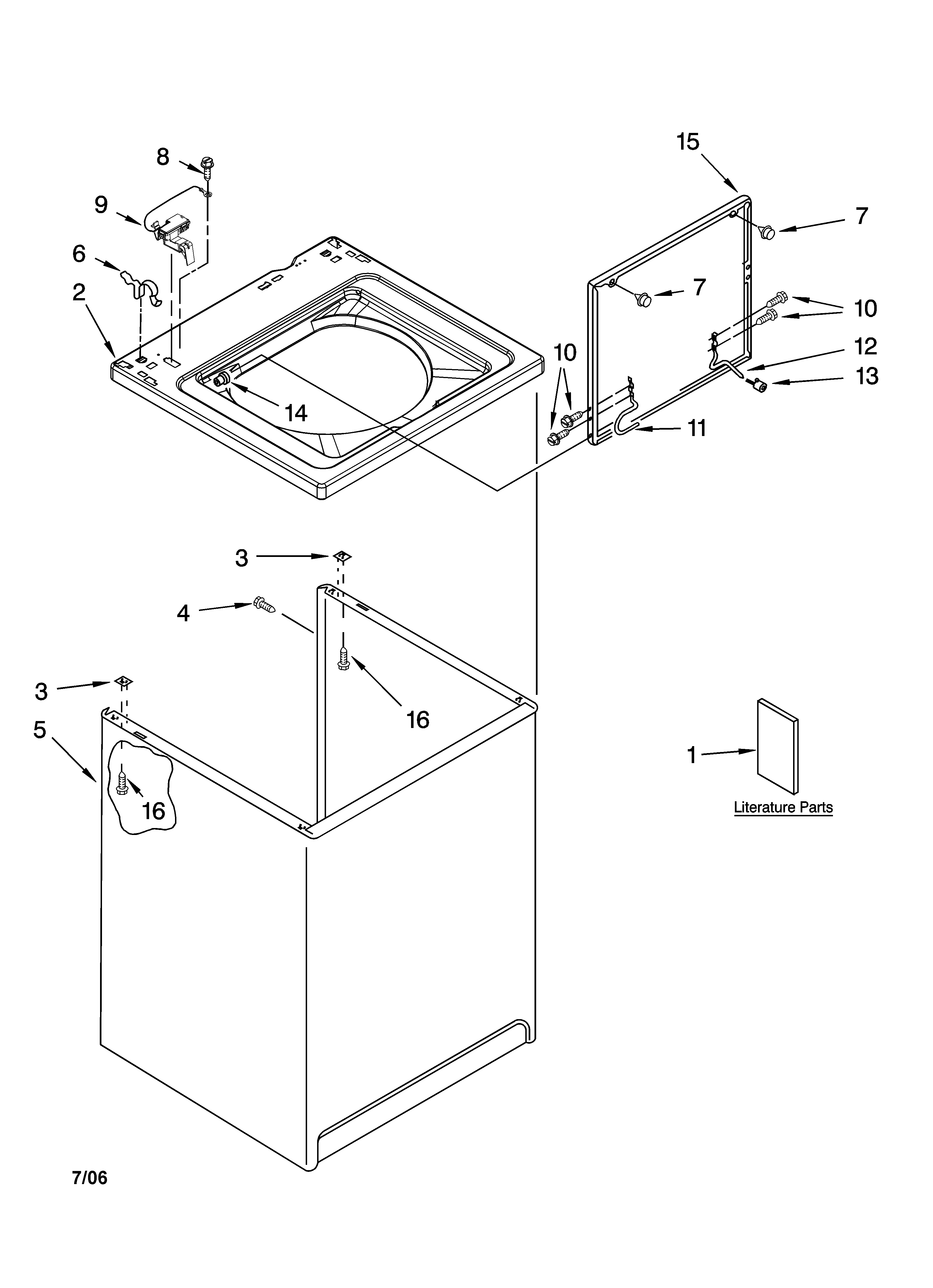 Top and cabinet parts
