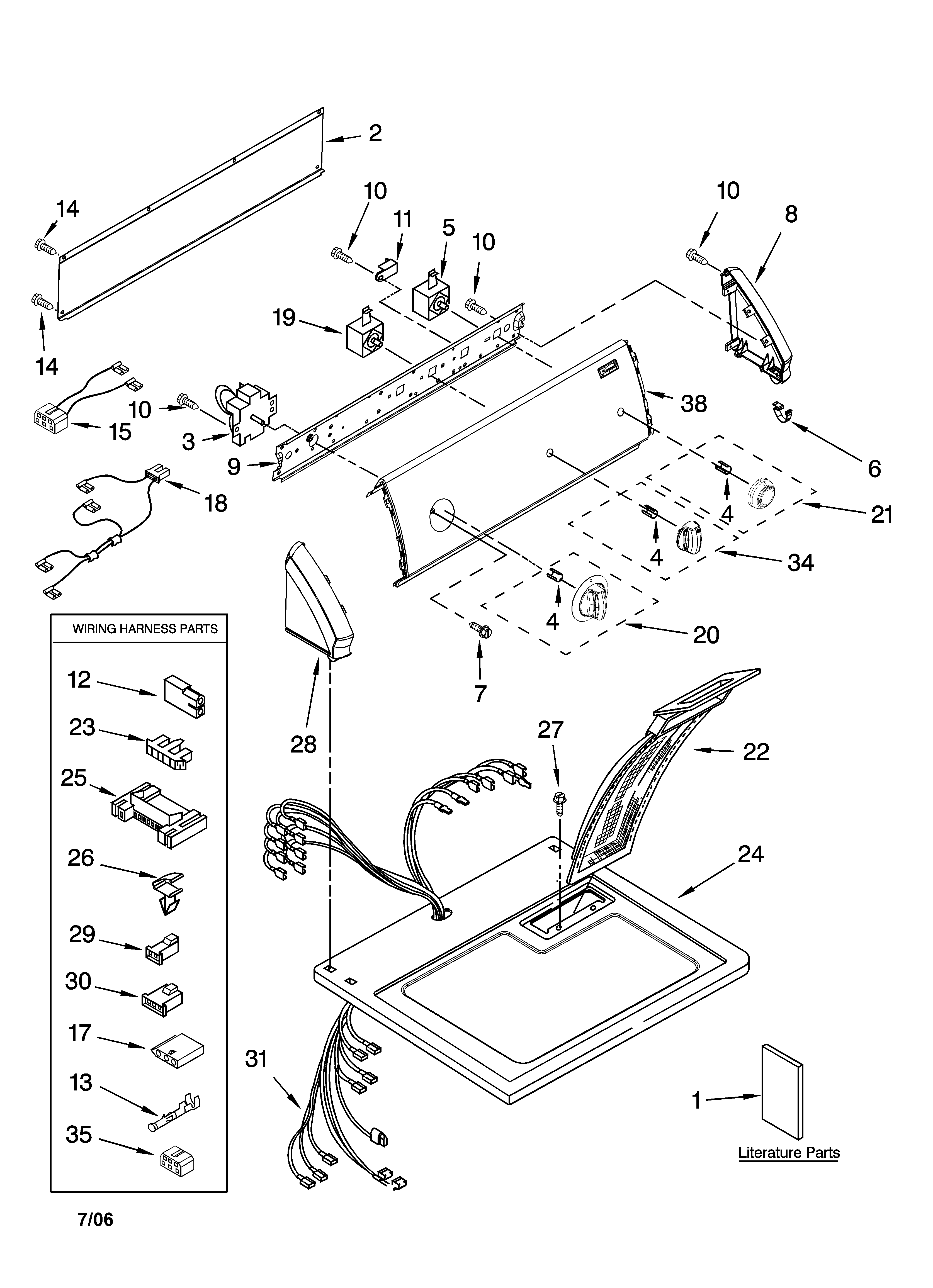 Top and console parts