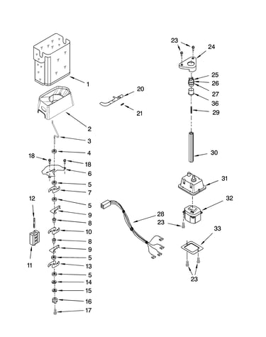 Motor and ice container parts