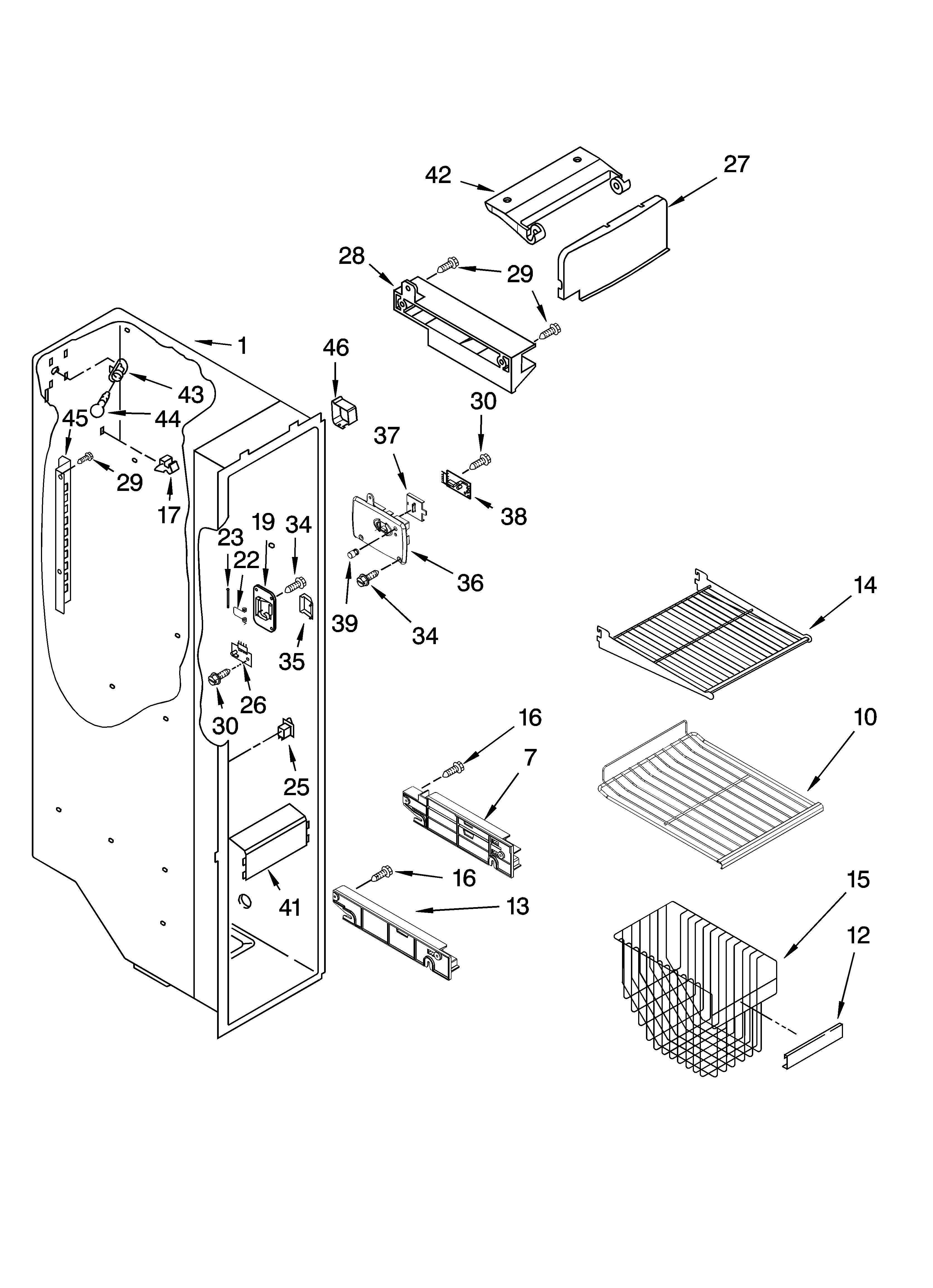 Freezer liner parts