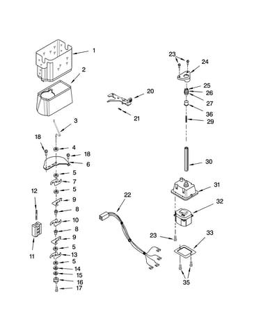 Motor and ice container parts