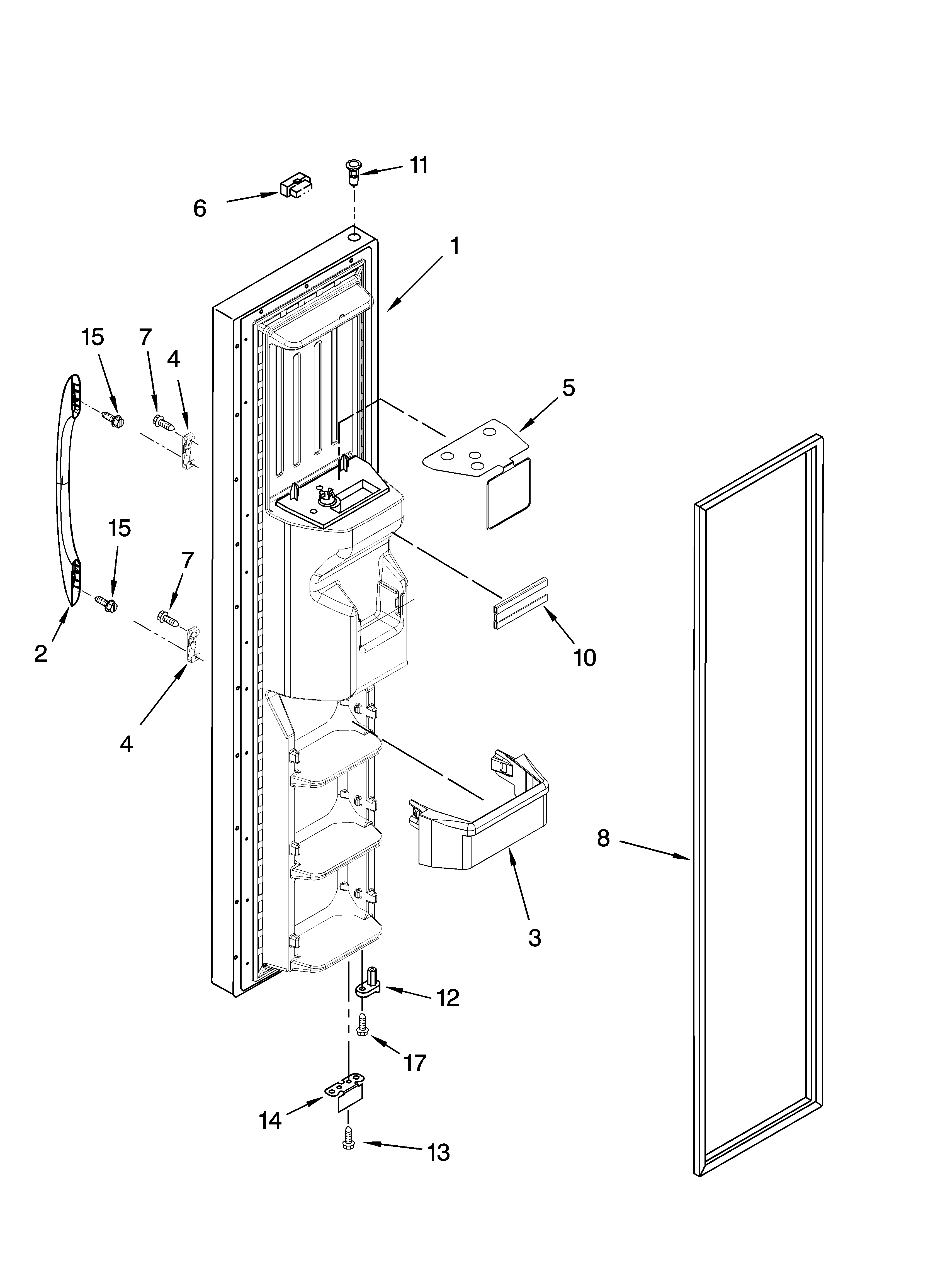 Freezer door parts
