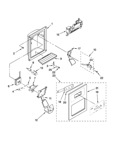 Dispenser front parts