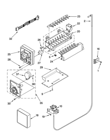 Icemaker parts, optional parts (not included)