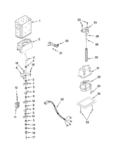 Motor and ice container parts